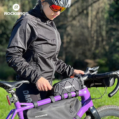 ROCKBROS Waterproof Reflective Front Top Tube Frame Bag Ultralight Bicycle Cycling Gear