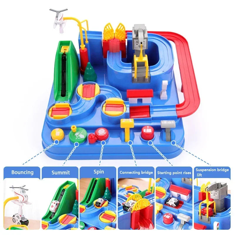 Racing Rail Car Model Educational Toys Children Track Adventure Game Brain Mechanical Interactive Train Animals Space Rocket Toy-EXPROTAS