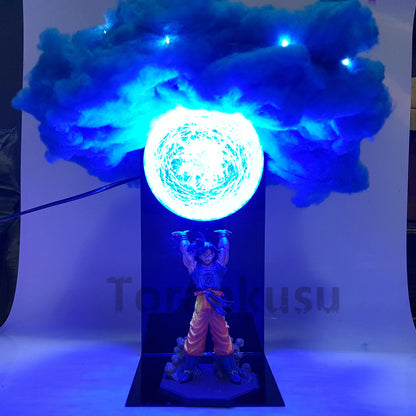 Anime Figures Manga Dragon Ball Z Son Goku Led Broly Super Saiyan DIY Set Toys Action Figure Vegeta Blue Cloud PVC Model Lampara-EXPROTAS
