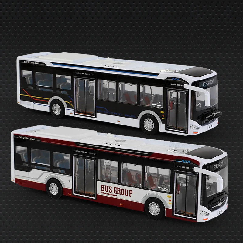 Sliding Sound Light Bus Model Alloy Toy for Kids Christmas Gift