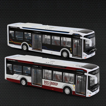 Sliding Sound Light Bus Model Alloy Toy for Kids Christmas Gift
