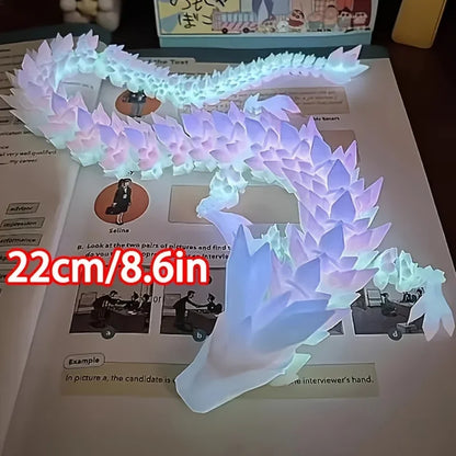 Divine Dragon Statue 3D Printed Night Light Sculpture Aquarium Bedroom Ornament