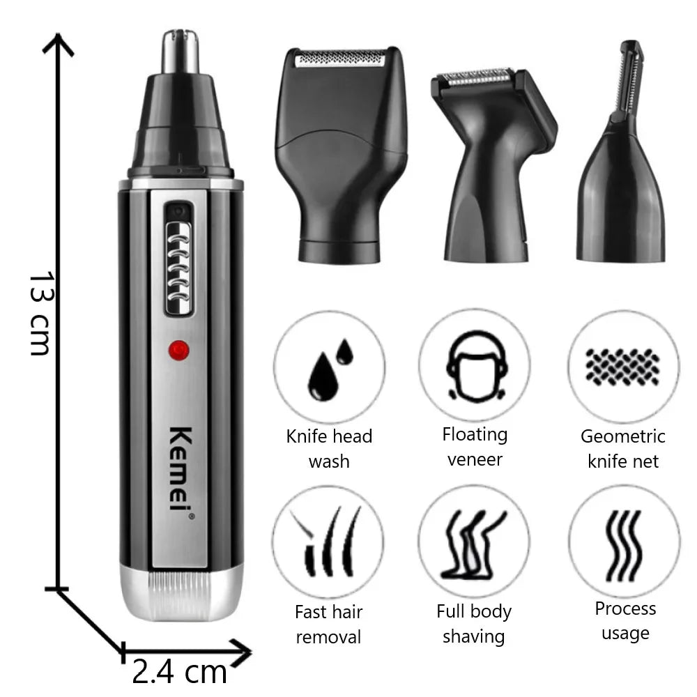 Rechargeable Trimmer For Men - Nose Ear Hair Eyebrow Clippers Grooming Set