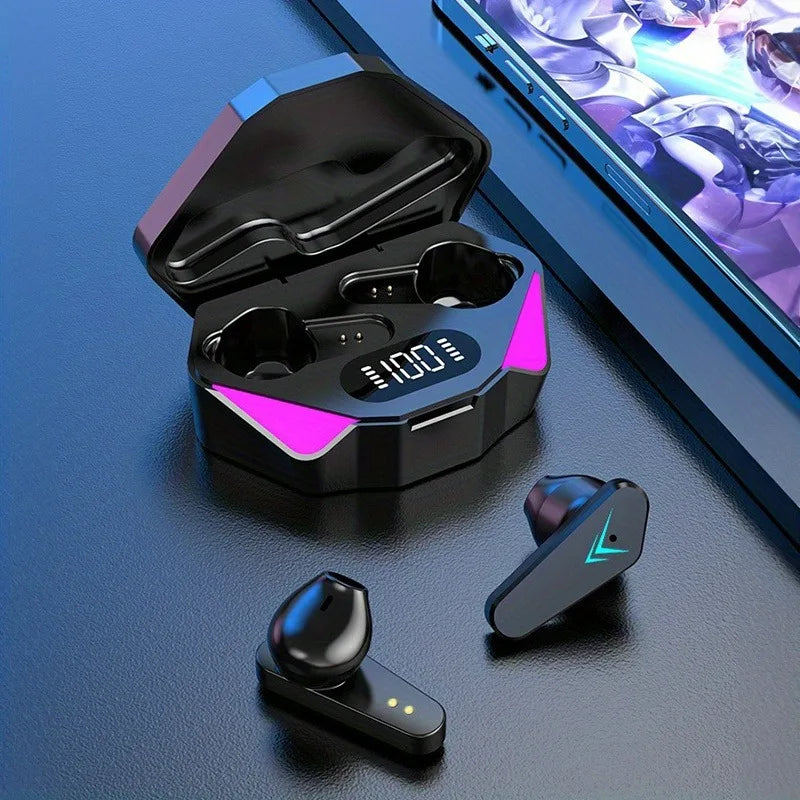 Wireless Bluetooth Headset TWS Gaming Earbuds LED Display Mic Noise Cancelling