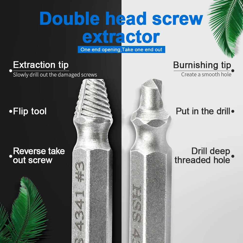 6pcs Screw Extractor Drill Damaged Bolt Remover Easy Out Bits Set