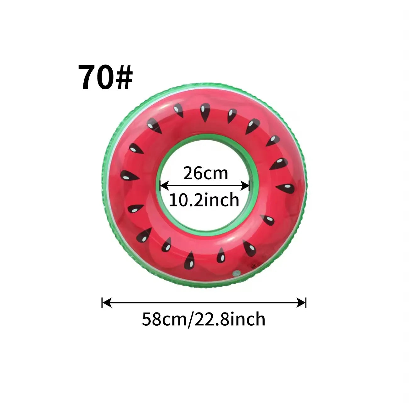 1PC Watermelon Inflatable Swim Ring, Adult Pool Float, Thickened PVC Floats, Summer Beach Water Toy Pool Party Ring