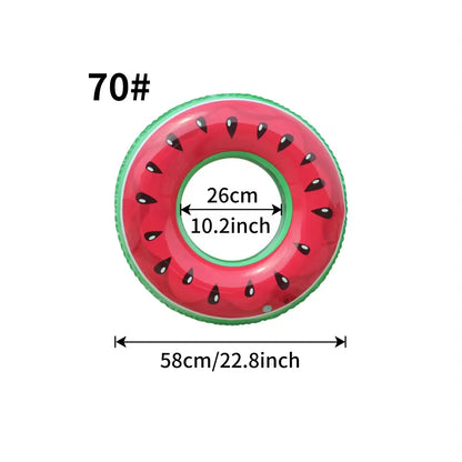 1PC Watermelon Inflatable Swim Ring, Adult Pool Float, Thickened PVC Floats, Summer Beach Water Toy Pool Party Ring