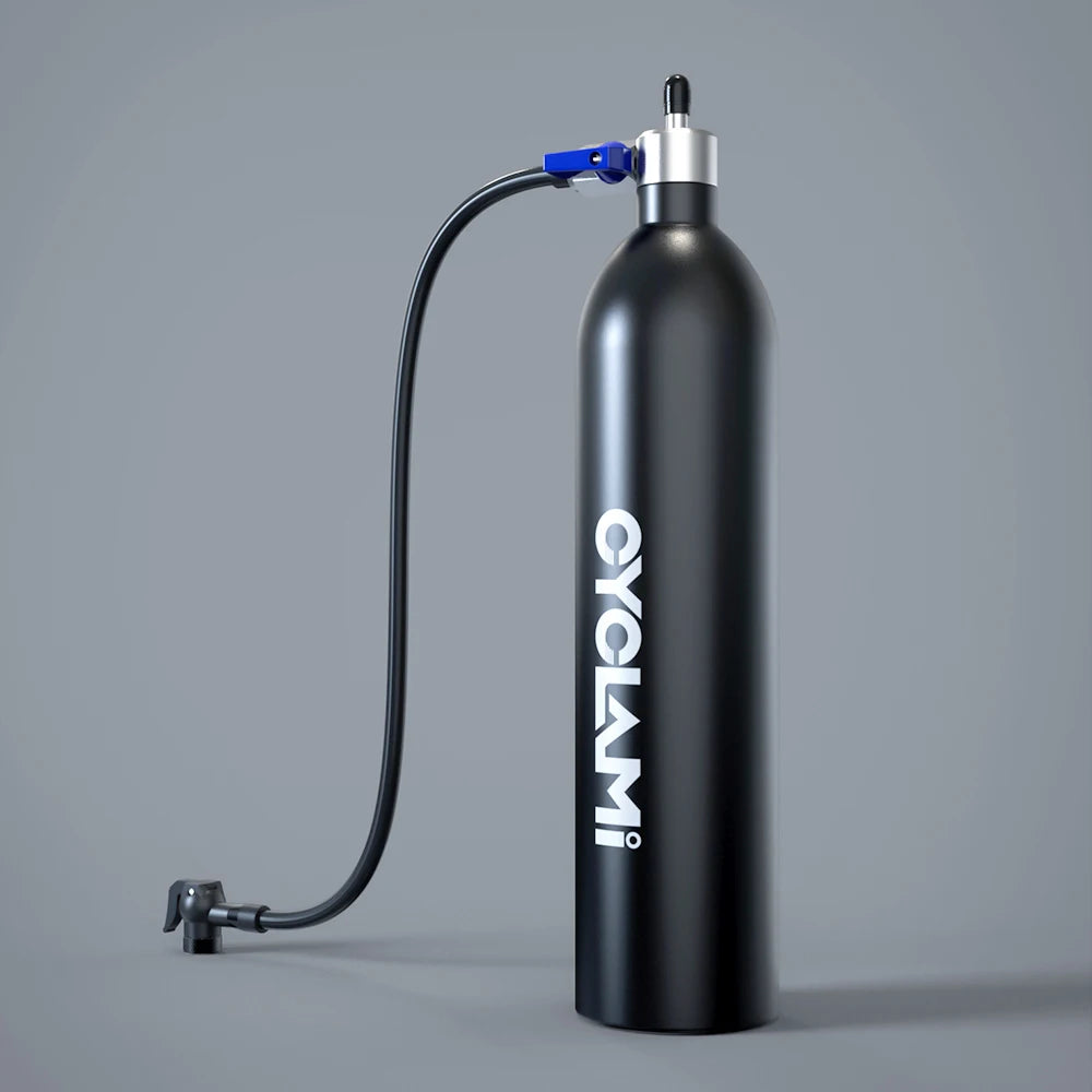 CYCLAMI Aluminum Alloy 1.2L MTB Road Inflator Tyre Air bottle Tire Booster With Valve Gas Cylinder For Bike Vacuum Tubeless Tire-EXPROTAS