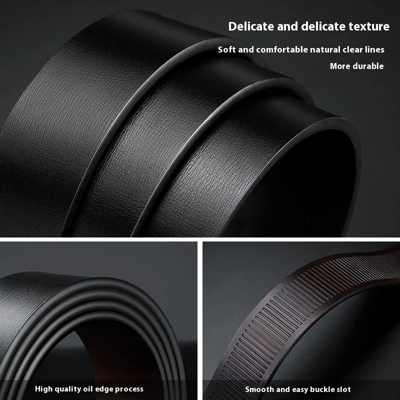 Mens Leather Belts Automatic Buckle Black Brown 105-160cm Jeans Size