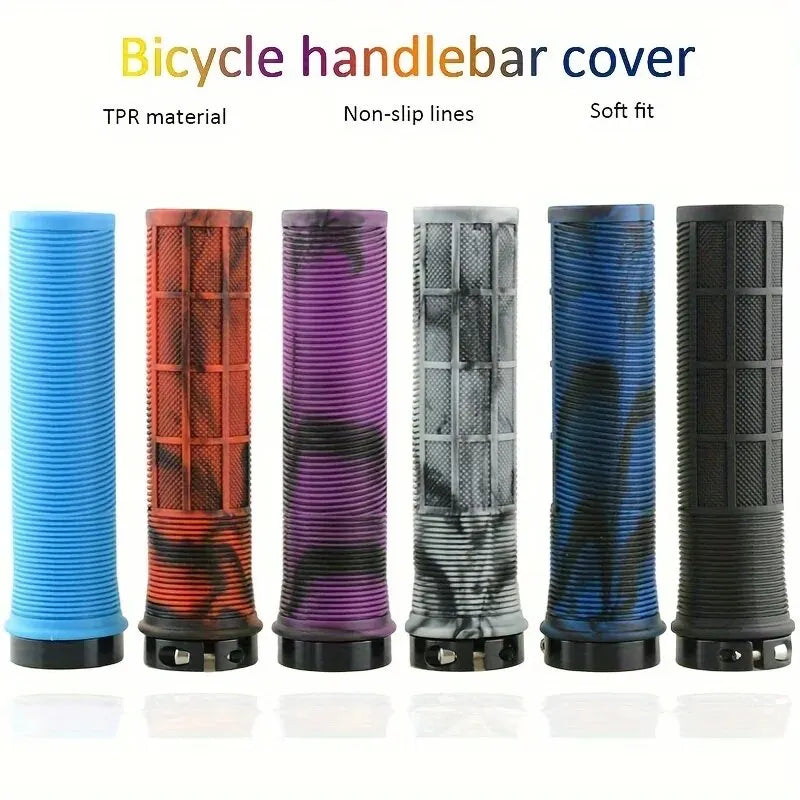 TPR Lock-On Bicycle Handlebar Grips Non-Slip MTB Rubber Grips
