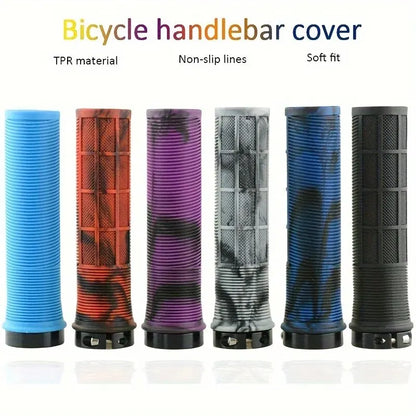 TPR Lock-On Bicycle Handlebar Grips Non-Slip MTB Rubber Grips