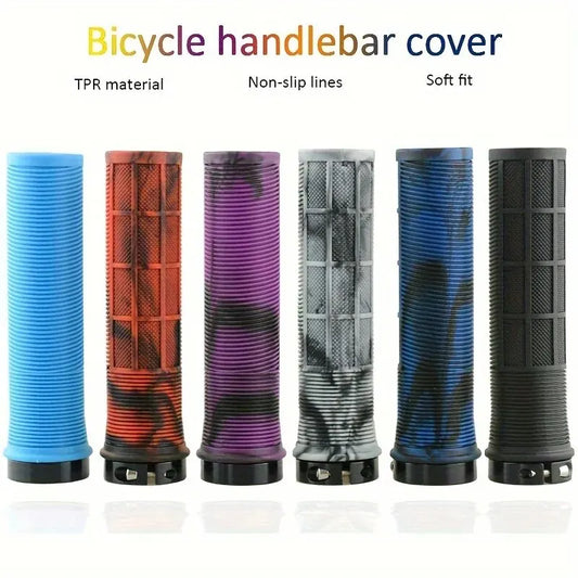 TPR Lock-On Bicycle Handlebar Grips Non-Slip MTB Rubber Grips