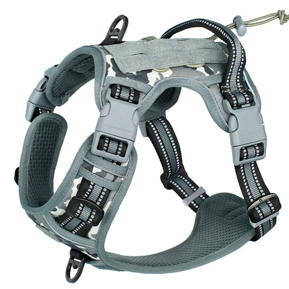 Tactical Dog Harness Adjustable No Pull Reflective Vest for Medium Large Dogs