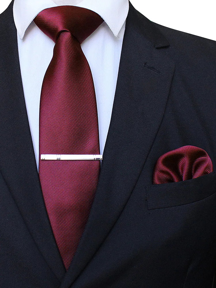 Suits Necktie Clip 8cm Mens Slim Solid Classic Wedding Party Ties