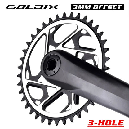 SRAM 3-Bolt MTB Chainring GOLDIX Narrow Wide 3mm Offset 34/36/38/40T