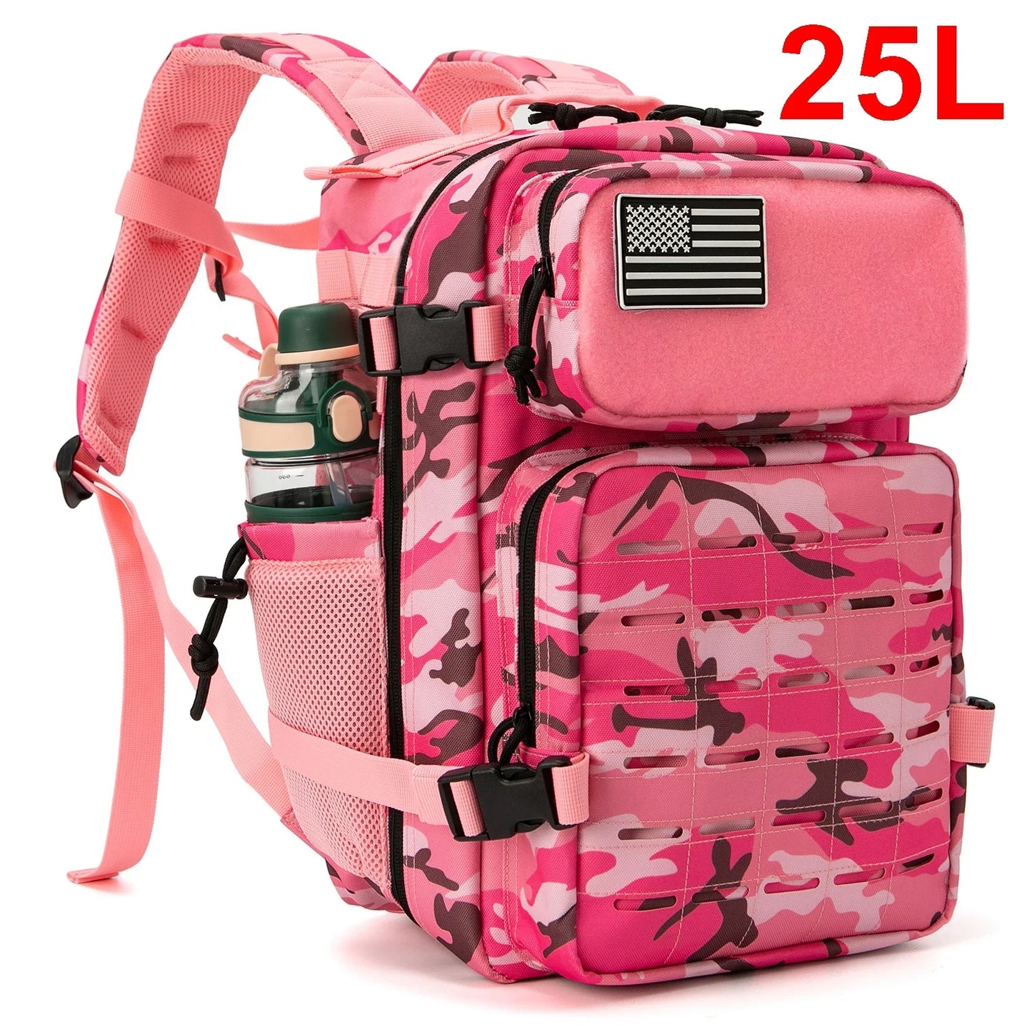 QT&QY 25L/45L Tactical Backpack for Men and Women Outdoor Survival Bug Out Bag Small School Rucksack Hking with Bottle Holder-EXPROTAS