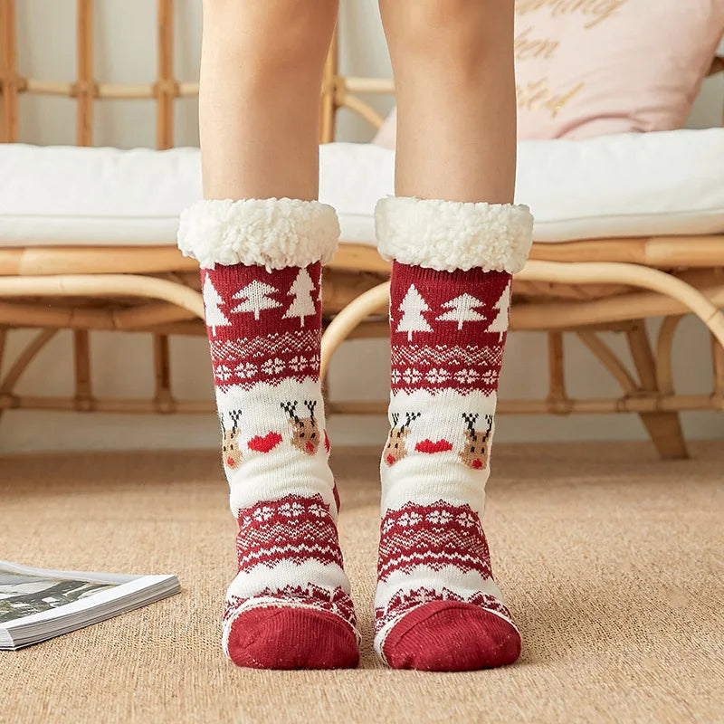 Winter Warm Fuzzy Fluffy Socks Non Slip Cozy Slipper Christmas Gift