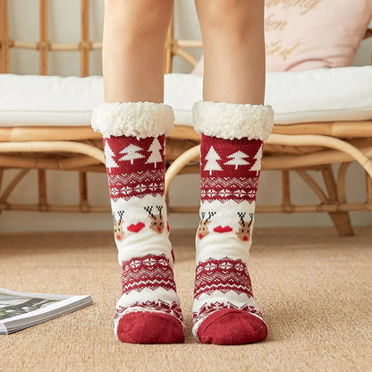 Winter Warm Fuzzy Fluffy Socks Non Slip Cozy Slipper Christmas Gift