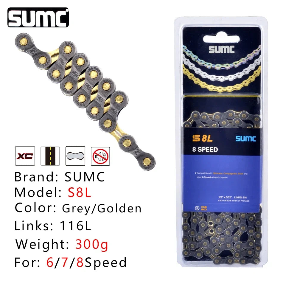 Bike Chain SUMC Half Hollow  116L 9/10/11/12 Speed for Shimano SRAM Campagnolo