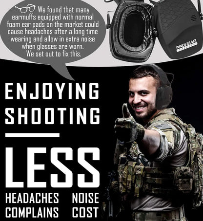 ZOHAN-Tactical Hearing Protectors, Electronic Headphones, Hunting Sound Amplification Earmuffs, Anti Noise Ear Helmets for Shoot-EXPROTAS