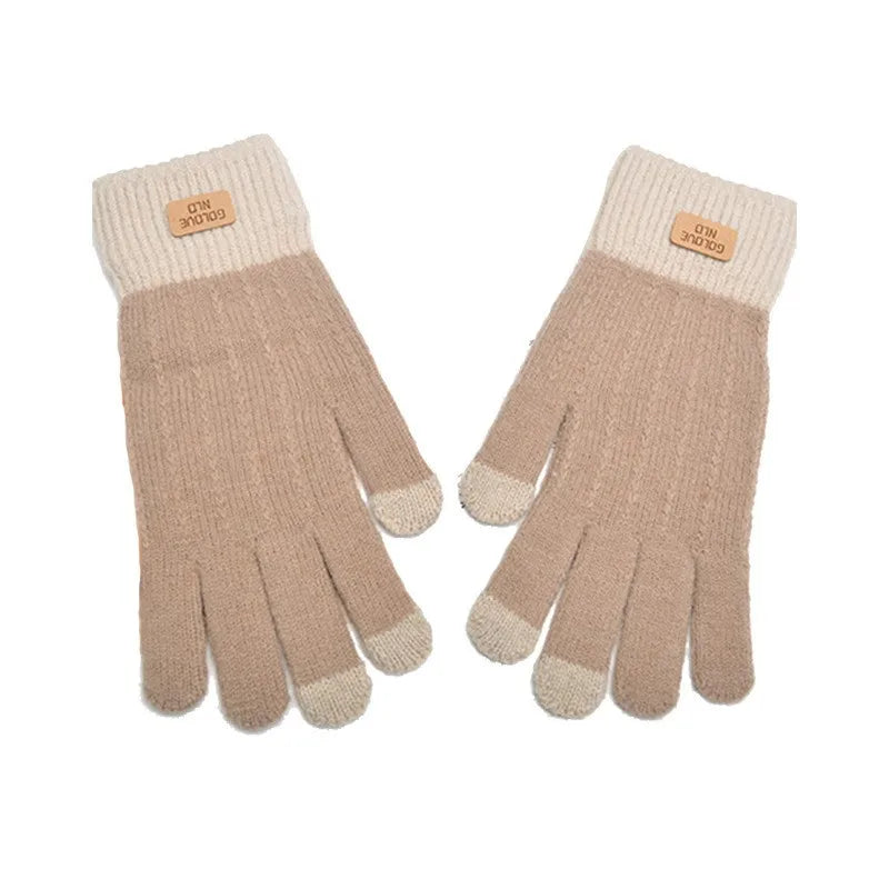 Touch Screen Gloves Winter Warm Knit Mittens Full Finger Wool for Men Women