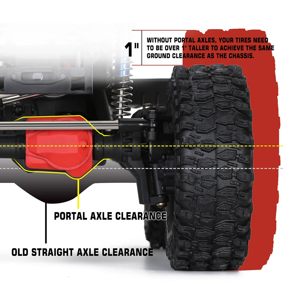 Axles For RC Front Rear Portal 1/10 Crawler Car Metal Austarhobby