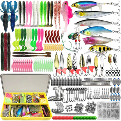 409Pcs Fishing Lure Tackle Box Set for Bass Trout Pike Layered Storage