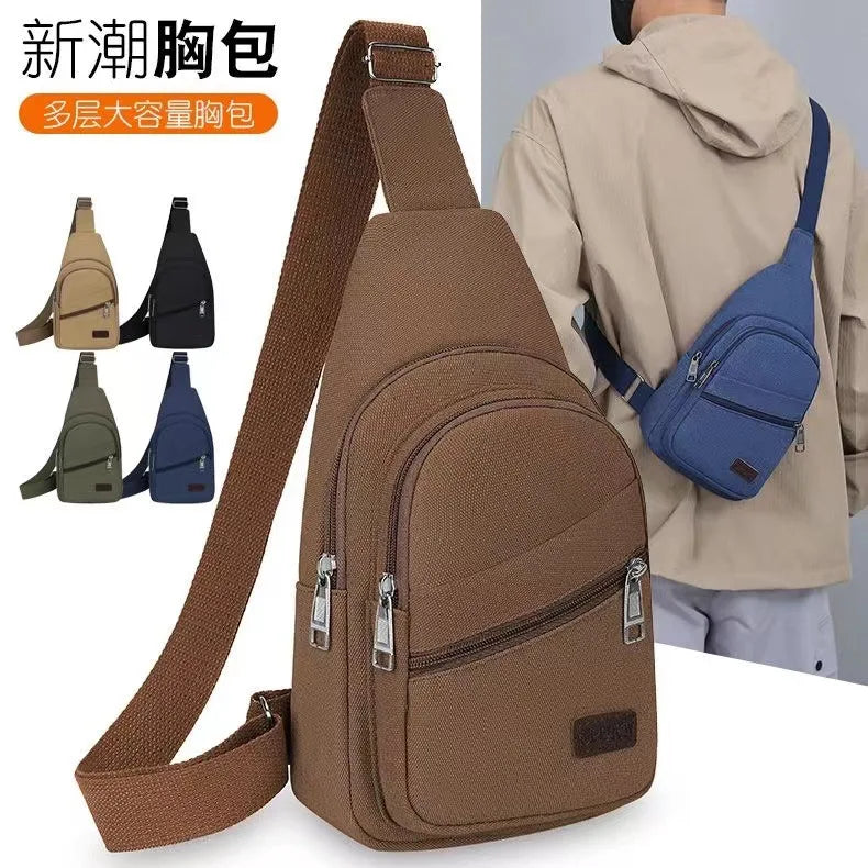 Men's Chest Bag Crossbody Sling Outdoor Travel Pack Waterproof Multi Pocket