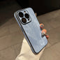 Washed Leather Fabric Phone Case for iPhone 11-17 Air Pro Max Lens Protection