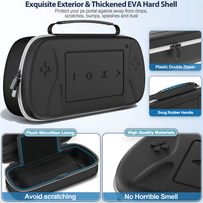 For PlayStation Portal Remote Player Hard Carry Case with Screen Protector Bag