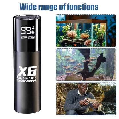 2400mAh USB Aquarium Fish Tank Oxygen Pump Portable Rechargeable Aerator