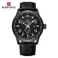 NAVIFORCE Trend Casual Wristwatch for Man Military Sports Water Resistant Leather Strap Men's Clock Quartz Calendar Male Watches-EXPROTAS