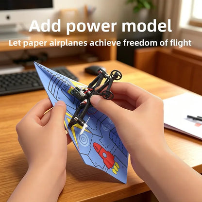 Remote Control Paper Airplane DIY Electric RC Toy Model with Propellers