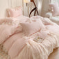 3pcs Ruffle Duvet Cover Bedding Set with Pillowcases for Bedroom