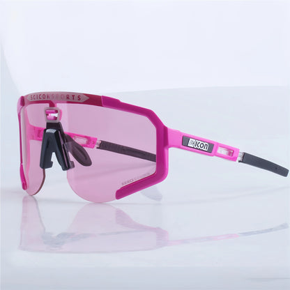 SCICON Photochromic Cycling Glasses, UV400 Outdoor Sports Sunglasses for Men & Women MTB Road Bike