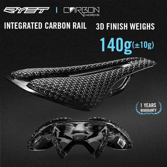RYET 3D Printed Bicycle Saddle Ultralight Carbon saddle 135/143mm 105g Bike Saddle for MTB Gravel Road Bike Seat bicycle parts-EXPROTAS