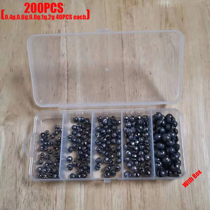 100Pcs Fishing Lead Split Shot Sinkers Round Weights for Tackle