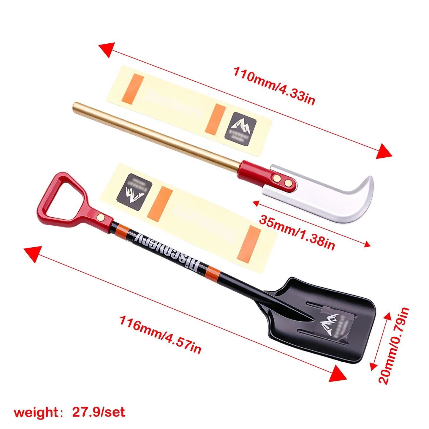 1/10 1/8 Simulated Zinc Alloy Shovel Knife Decoration for RC Crawler Axial SCX10 TRX4 90046 D90 D110 Redcat TF2 Tamiya CC01