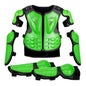 Kid's Motorcycle Armor Vest Protection Jacket Moto Full Armor for Children Eye Catching Short Length Motocross Body Armor Riding Kneepads