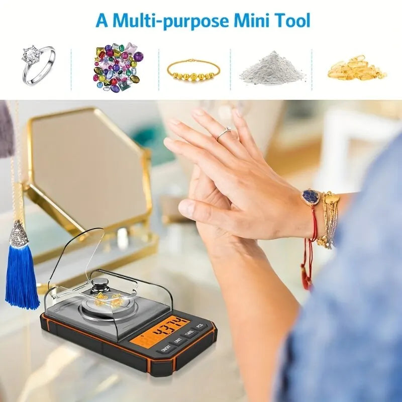 0.001g Precision Digital Jewelry Scale 50g Mini Pocket Milligram Scale