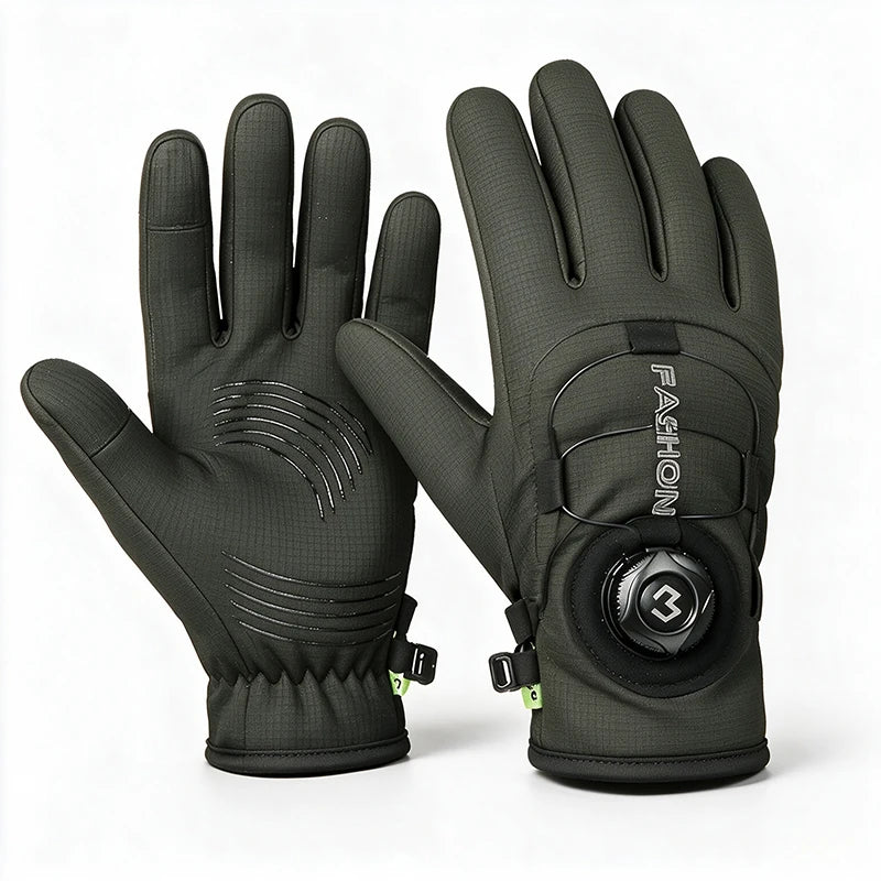Anti-slip Motorcycle Gloves Waterproof Adjustable Fleece Lined Winter Gear