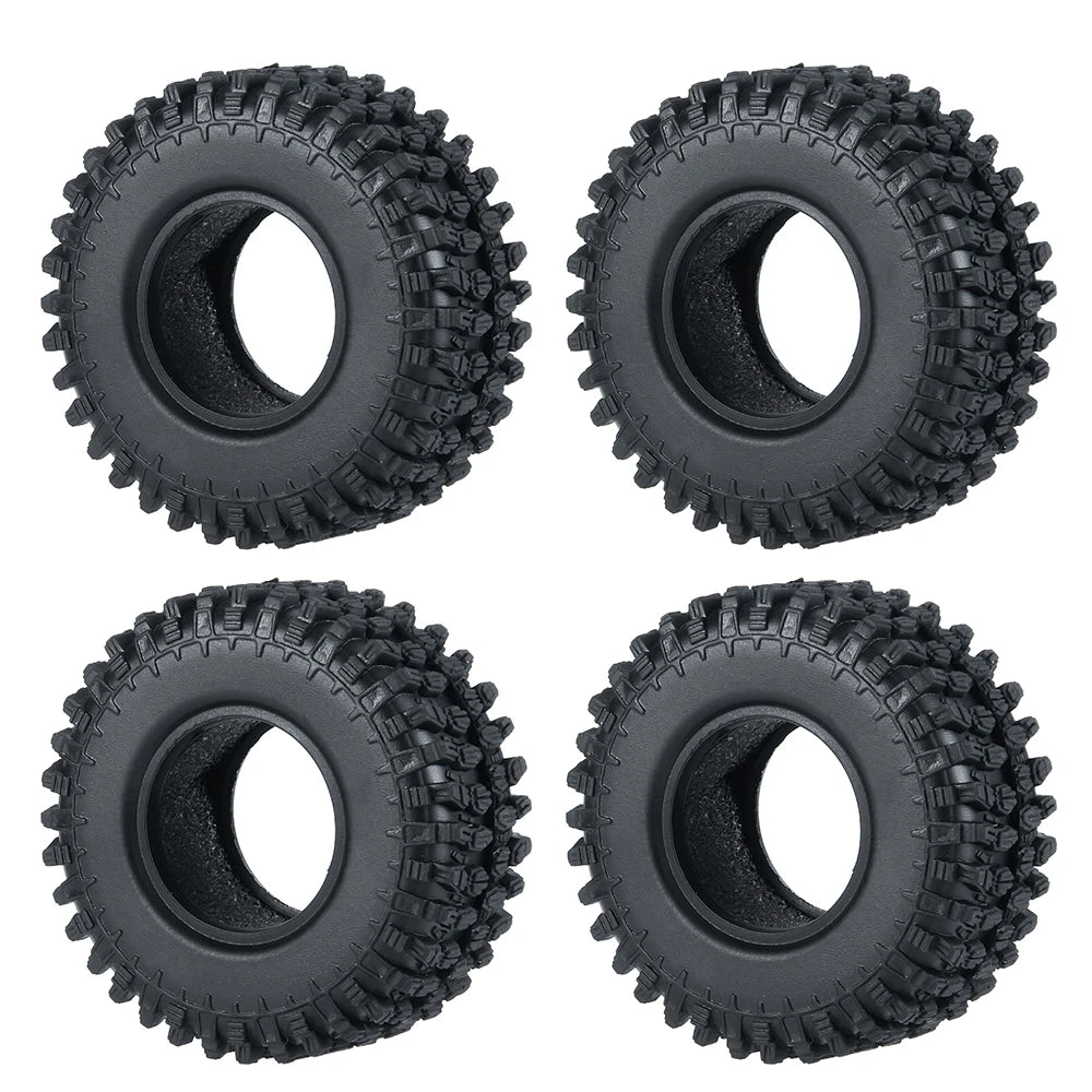 YEAHRUN 4Pcs 1.0inch Soft Rubber Wheel Tires 50/54/58/62/64/65mm for TRX-4M 1/18 Axial SCX24 1/24 RC Crawler Car Upgrade Parts-EXPROTAS