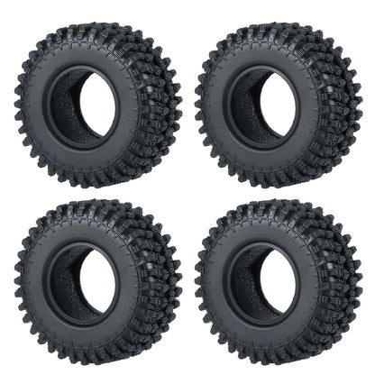 YEAHRUN 4Pcs 1.0inch Soft Rubber Wheel Tires 50/54/58/62/64/65mm for TRX-4M 1/18 Axial SCX24 1/24 RC Crawler Car Upgrade Parts-EXPROTAS