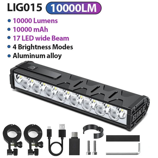 NEWBOLER Bicycle Front Headlight 10000 Lumen 10000mAh USB Rechargeable MTB