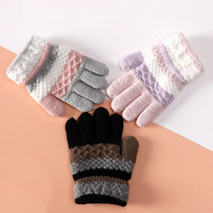 Warm Gloves Kids Boys Girls Winter Mittens Stretch Magic Gloves 3-8 Years