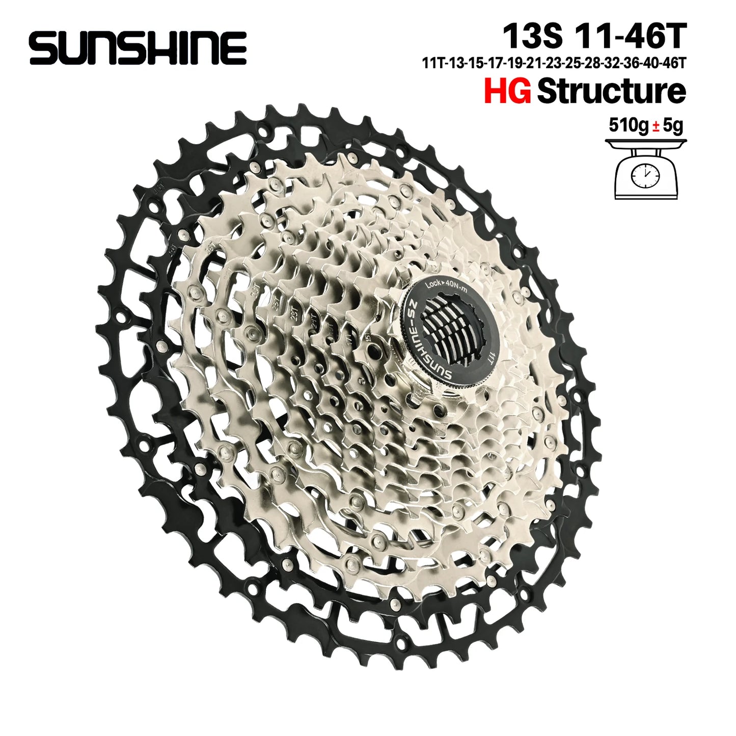 SUNSHINE Ultralight Carbon Steel Bicycle Cassette 9/10/11/12/13 Speed HG Sprocket MTB