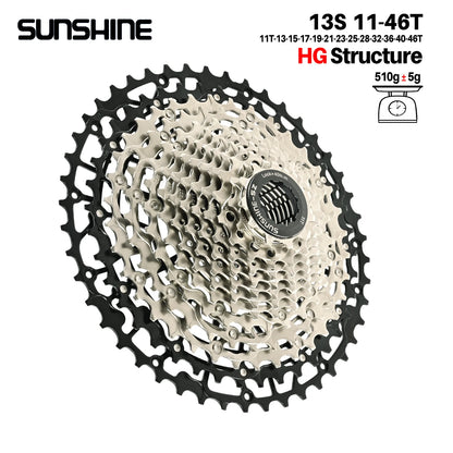 SUNSHINE Ultralight Carbon Steel Bicycle Cassette 9/10/11/12/13 Speed HG Sprocket MTB
