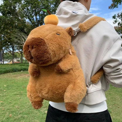 Kawaii Capybara Plush Shoulder Bag Mini Backpack Doll Kids Gift