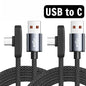 USB Type Cable 100W Fast Charging 90 Degree Right Angle Data Lead