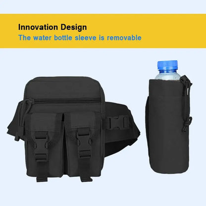 Outdoor Fanny Pack Waist Bag with Bottle Holder for Camping Hiking Hunting EDC
